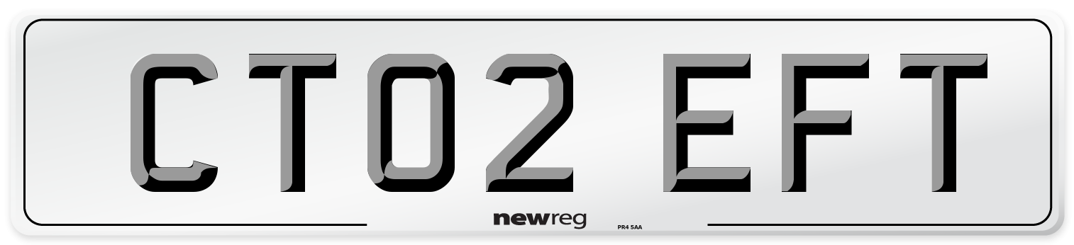 CT02 EFT Number Plate from New Reg